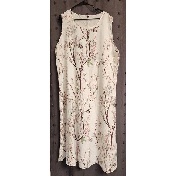 UNKNOWN Maxi Dress Womens 4XL Multi A-Line Sleeveless Semi Sheer Spring Floral - Picture 1 of 7